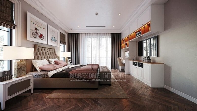 Trang trí nội thất phòng của con đẹp, sang trọng nhưng không kém nét sinh động, đáng yêu. Thiết kế nội thất