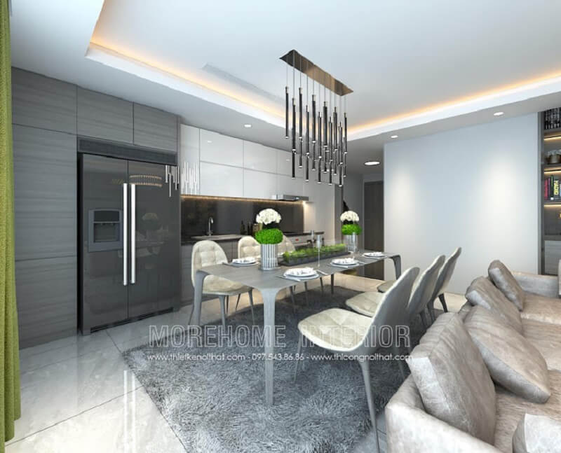 Bộ bàn ăn 6 ghế hiện đại với thiết kế độc đáo được yêu thích tại MoreHome Thiết kế nội thất
