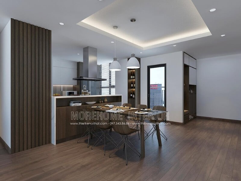 Thiết kế nội thất phòng ăn chung cư hiện đại