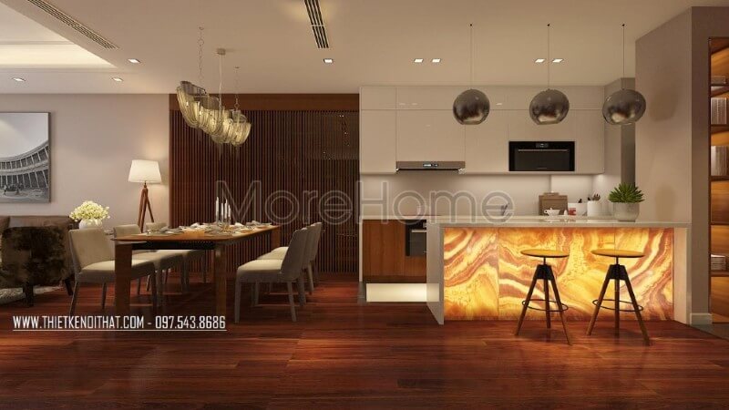 Thiết kế nội thất phòng ăn chung cư hiện đại