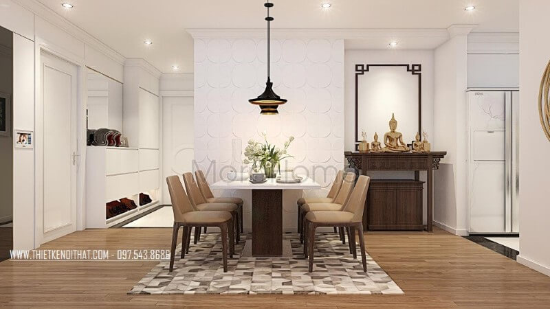 Thiết kế nội thất phòng ăn chung cư hiện đại