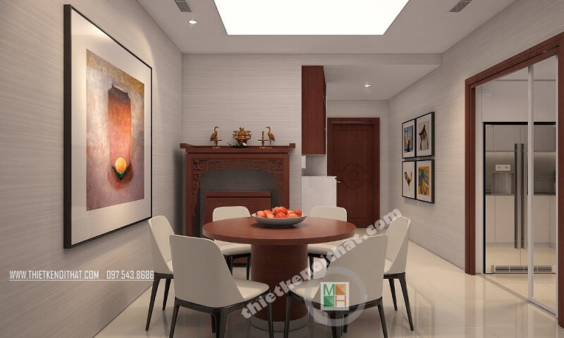 Thiết kế nội thất phòng ăn chung cư hiện đại