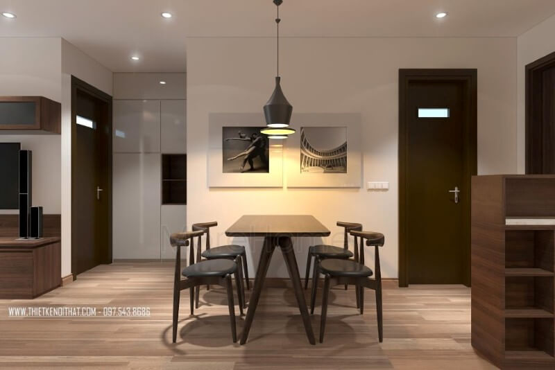 Thiết kế nội thất phòng ăn chung cư hiện đại