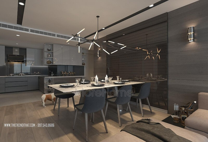 Thiết kế nội thất phòng ăn chung cư hiện đại