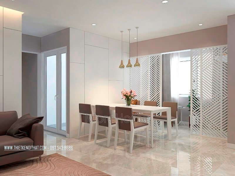 Thiết kế nội thất phòng ăn chung cư hiện đại