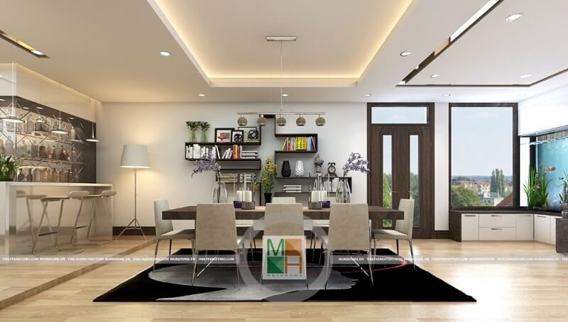 Thiết kế nội thất phòng ăn chung cư hiện đại