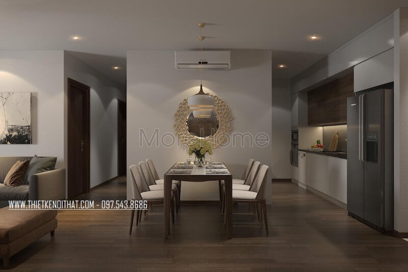 Thiết kế nội thất phòng ăn chung cư hiện đại