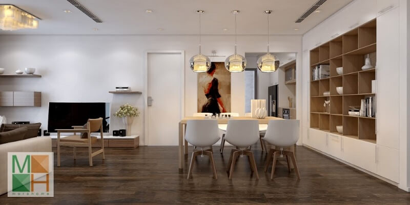 Thiết kế nội thất phòng ăn chung cư hiện đại