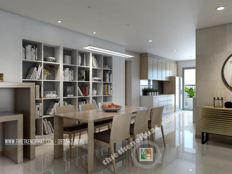 Thiết kế nội thất phòng ăn chung cư hiện đại