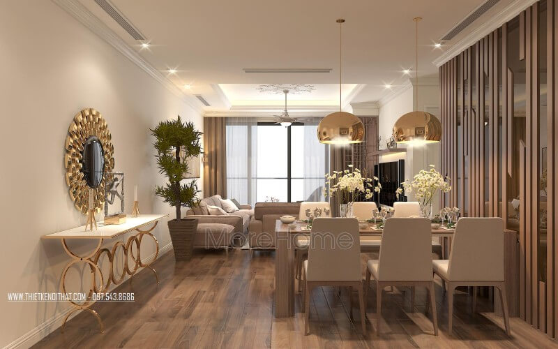 Thiết kế nội thất phòng ăn chung cư hiện đại