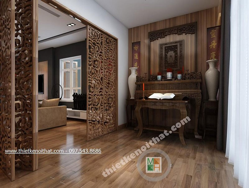 Thiết kế chốn linh thiêng với nội thất gỗ tự nhiên cao cấp, ấn tượng