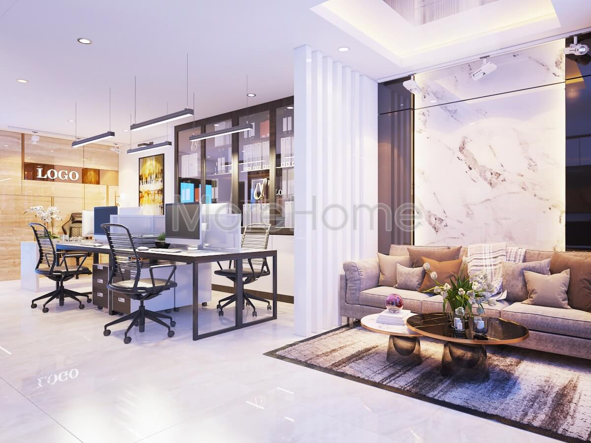 Lựa chọn đá lát nền màu trắng cho phòng khách giúp phòng trở lên sáng và sạch sẽ hơn nhiều Đá lát nền
