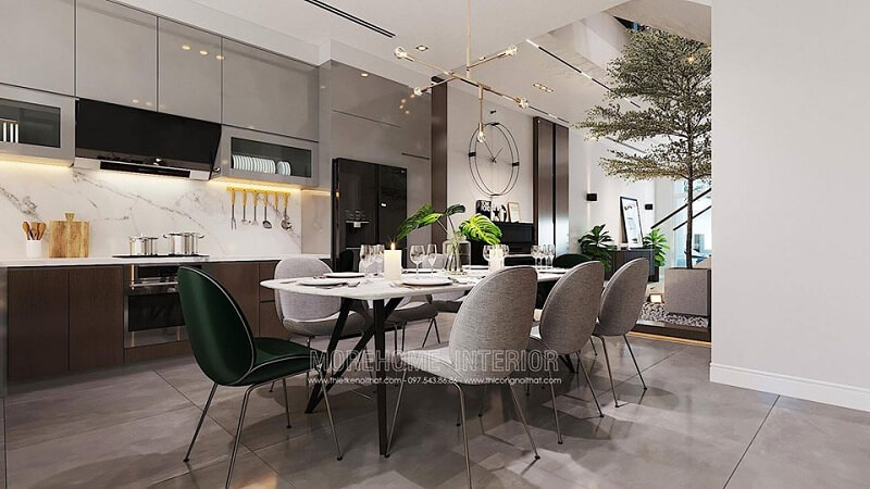 Thiết kế nội thất phòng bếp biệt thự
