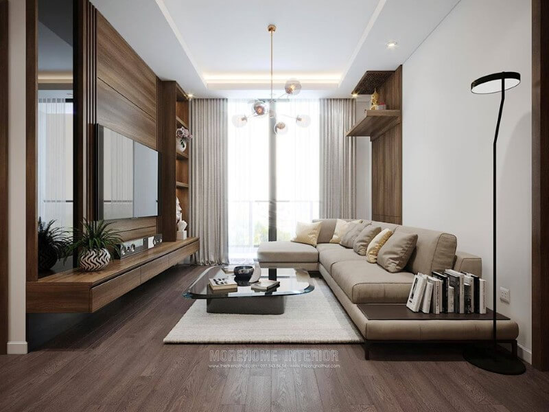 Nội thất phòng khách chung cư hiện đại đẹp tinh tế Thiết kế nội thất chung cư cao cấp