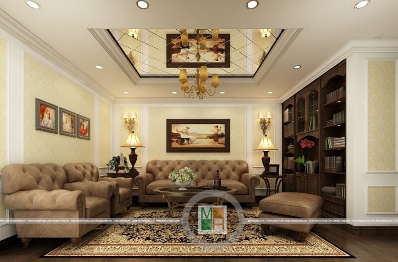 Mẫu thiết kế nội thất chung cư đẹp theo phong cách tân cổ điển mang đến không gian sống đẳng cấp cho gia chủ. Thiết kế nội thất chung cư cao cấp