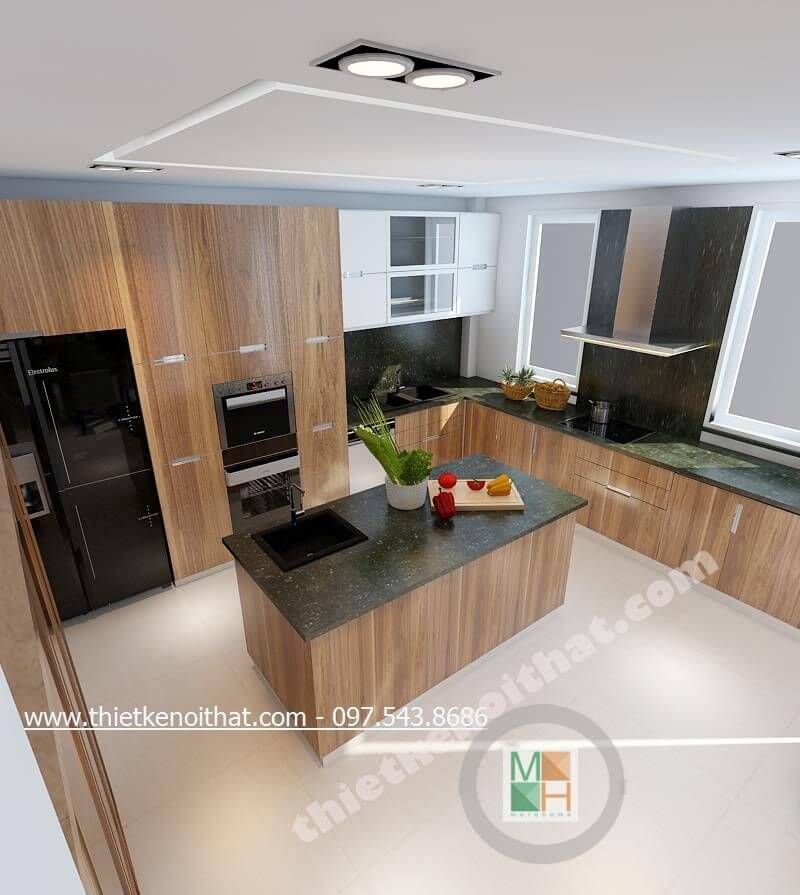 Đá ốp bàn đảo nhà phố