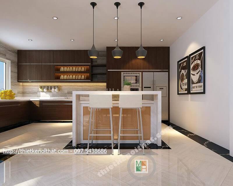 Đá ốp bàn đảo nhà phố