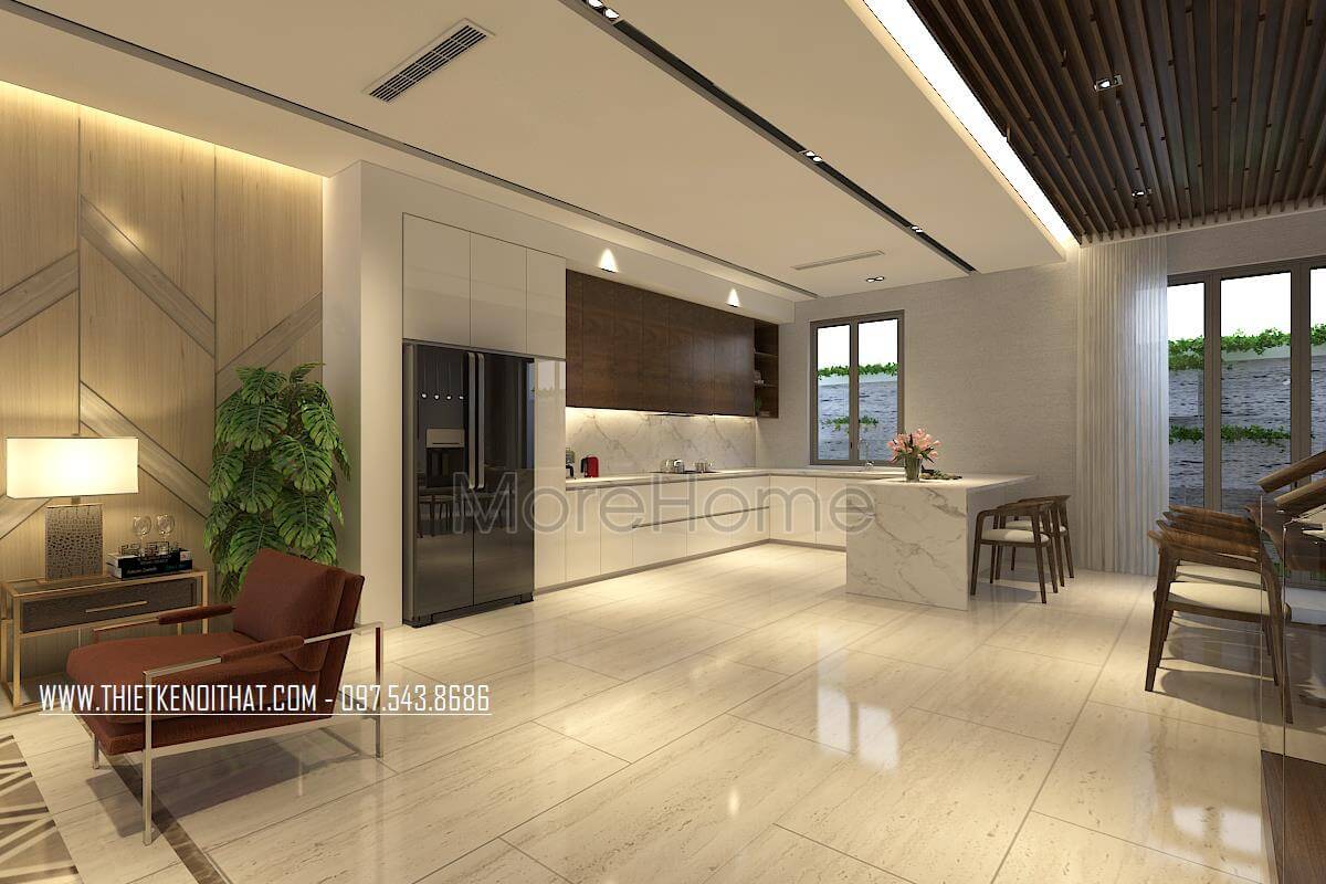 Đá ốp bàn đảo nhà phố