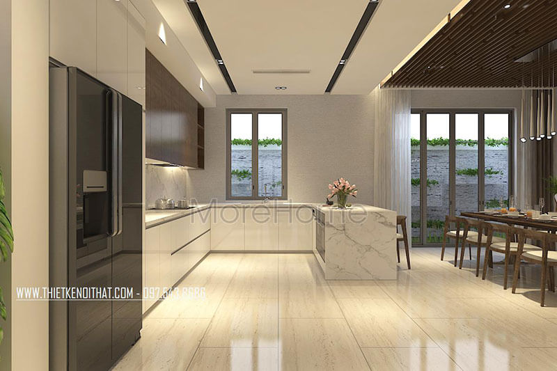 Đá ốp bàn đảo nhà phố