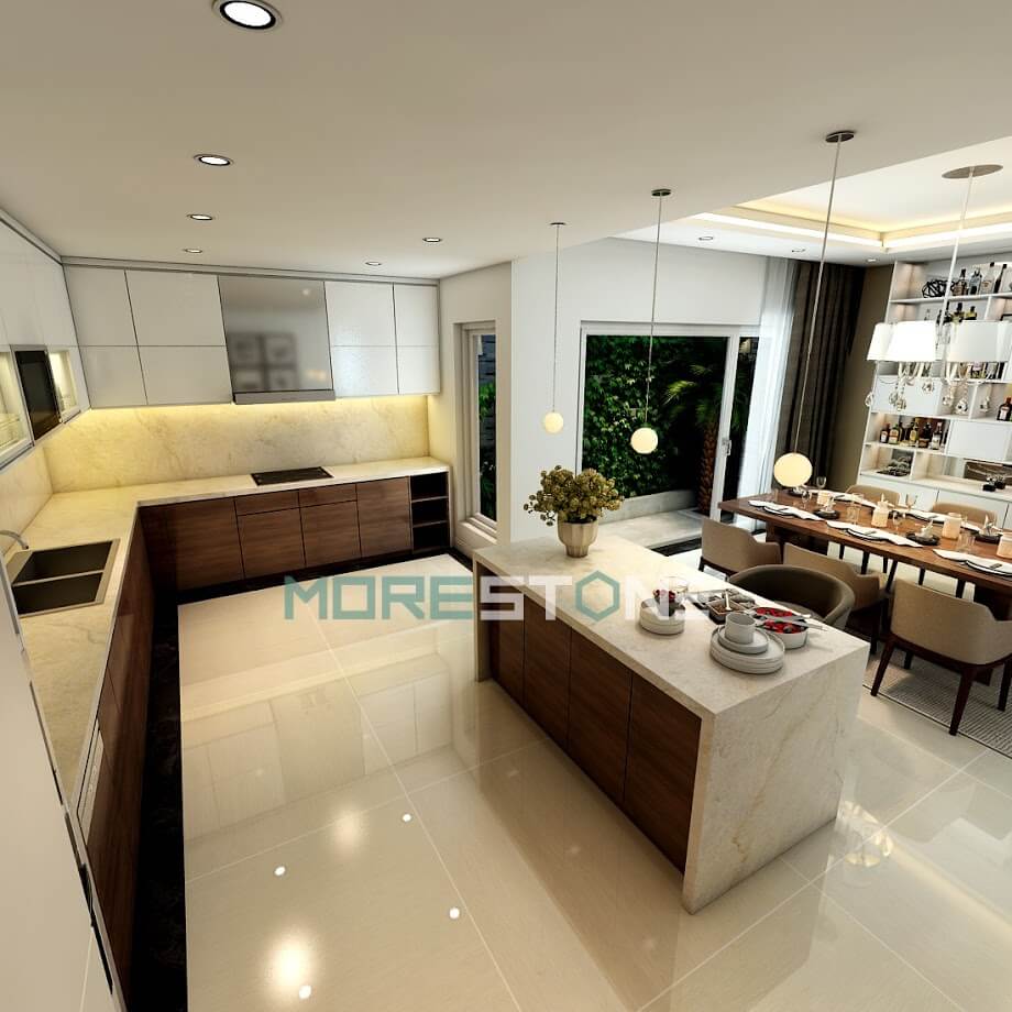 Đá ốp bàn đảo nhà phố