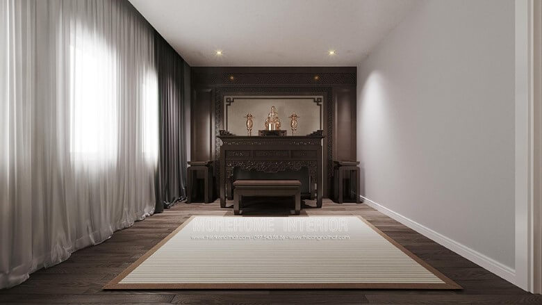 Morehome thiết kế không gian phòng thờ đẹp sang trọng linh thiêng cho không gian nội thất nhà phố, nhà biệt thự Thiết kế phòng thờ nhà phố