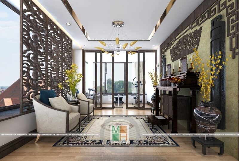 Thiết kế phòng thờ cao cấp đòi hỏi sự kỹ lưỡng và tỉ mỉ hơn hẳn các không gian khác. Thiết kế phòng thờ nhà phố