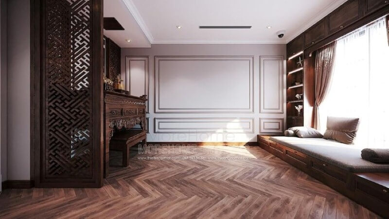 Sắp xếp nội thất phòng thờ phong thủy đẹp, trang trọng. Thiết kế phòng thờ nhà phố