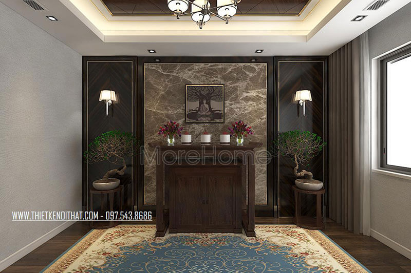 Thiết kế phòng thờ nhà phố
